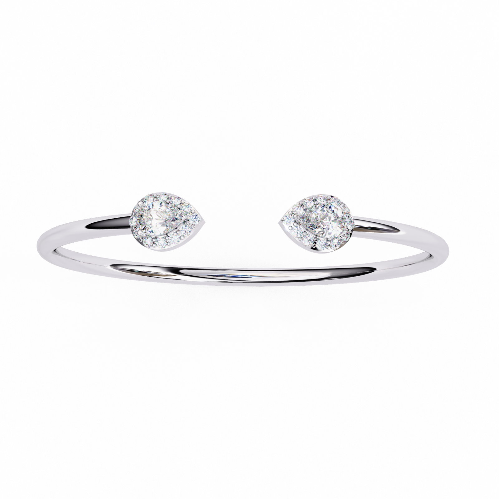 Pear Diamond Open Halo Ring